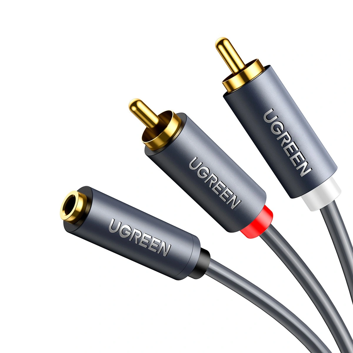 UGREEN-1-Meter-35mm-Female-to-2-RCA-Male-Audio-Cable--AV102--10588--1-Year-Warranty