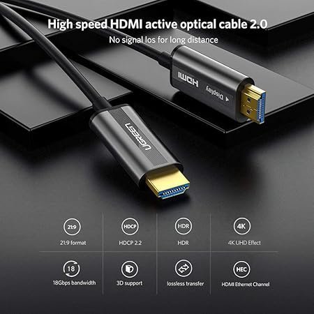 UGREEN-10-Meter-Optical-Fiber-HDMI-4K-Cable-Male-to-Male-Zinc-Alloy-Shell-Black-HD132-50717-ugreensrilanka-5
