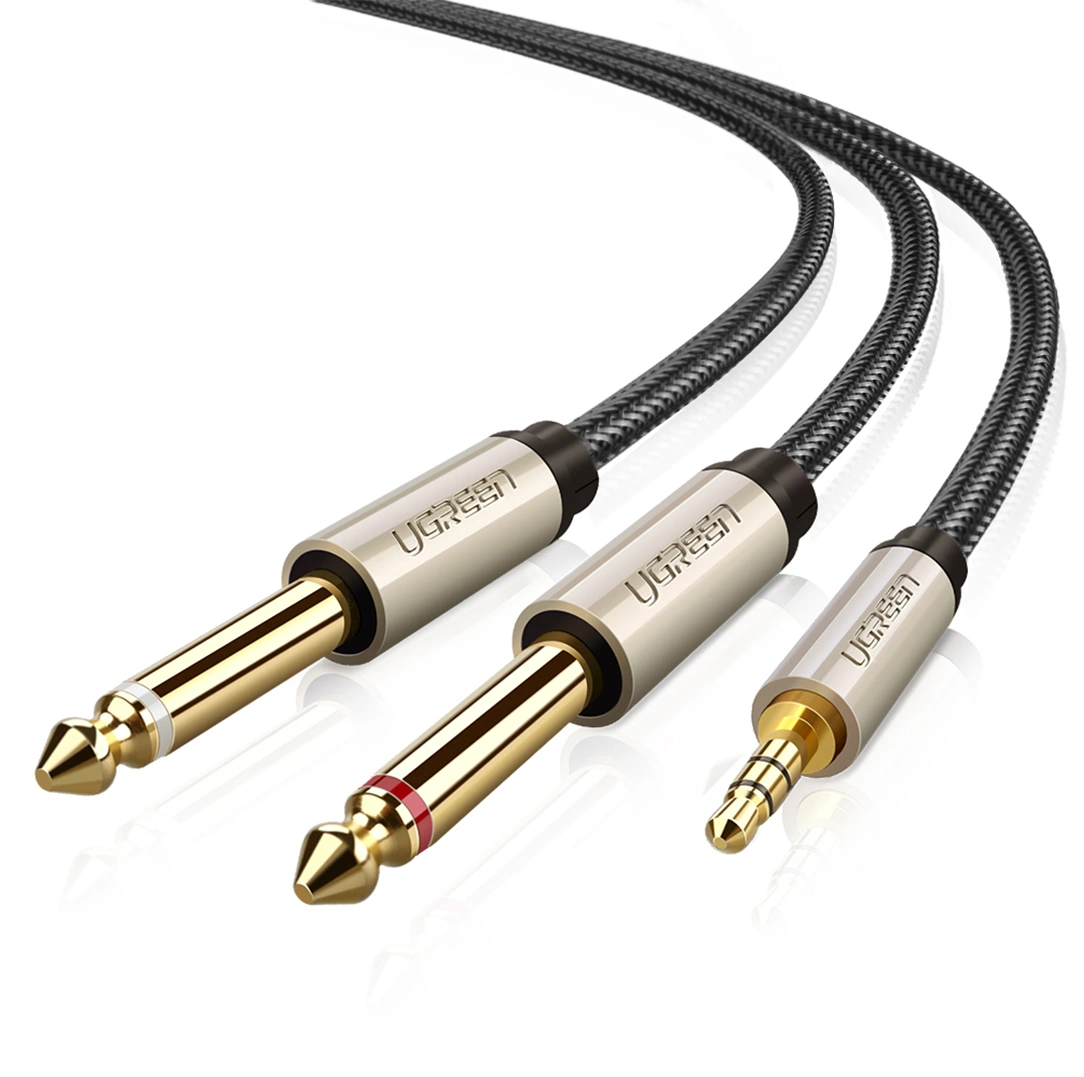 UGREEN-2-Meter-35mm-TRS-to-Dual-635mm-TS-Audio-Cable-Gray--AV126--10615--1-Year-Warranty-ugreen-1