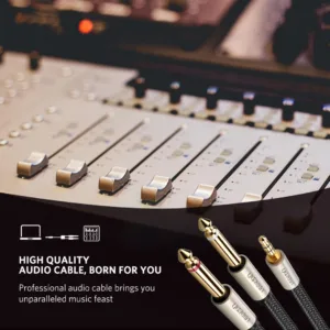 UGREEN 2 Meter 3.5mm TRS to Dual 6.35mm TS Audio Cable (Gray) – AV126