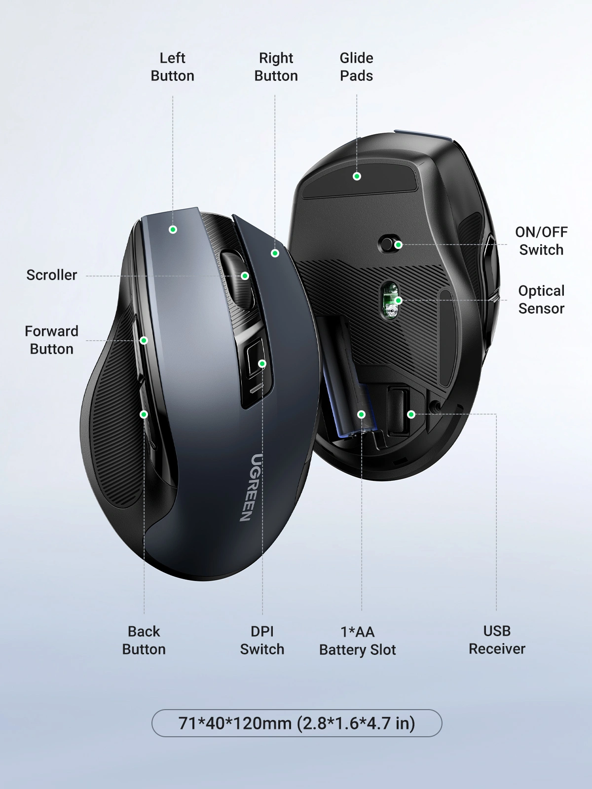 UGREEN-Ergonomic-Wireless-Mouse-2.4G-4000DPI-Silence-Design-MU006-Ugreensl-7