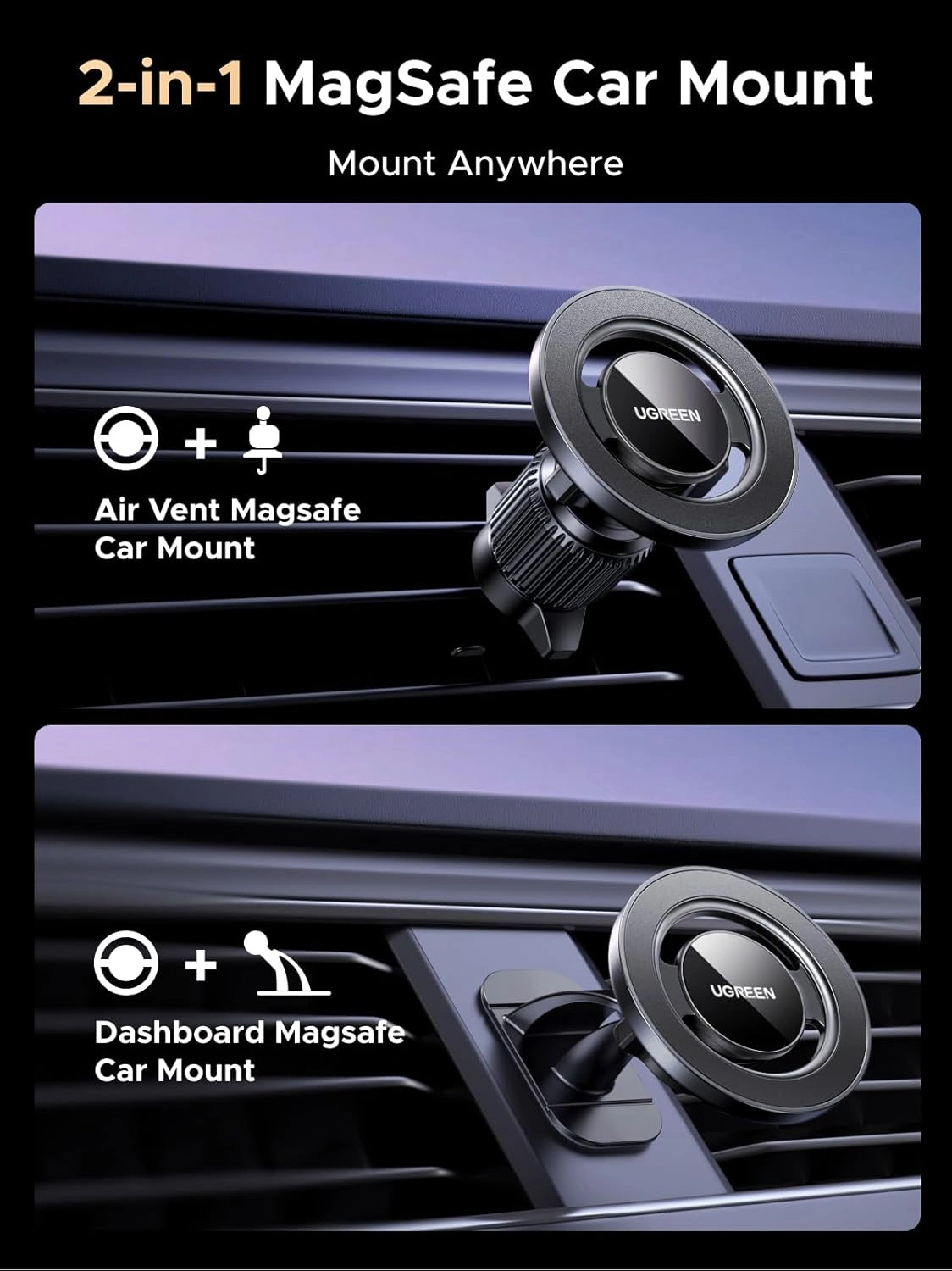 UGREEN-Universal-Car-Vents-Dashboard-Phone-Mount-Set-–-LP986-–-85397-Ugreen-6