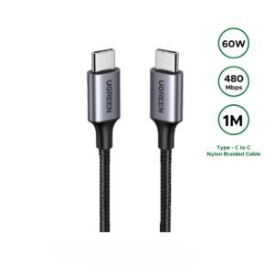 UGREEN 60W Type-C to Type-C PD Round Cable Nickel Plating Aluminum Shell – US261