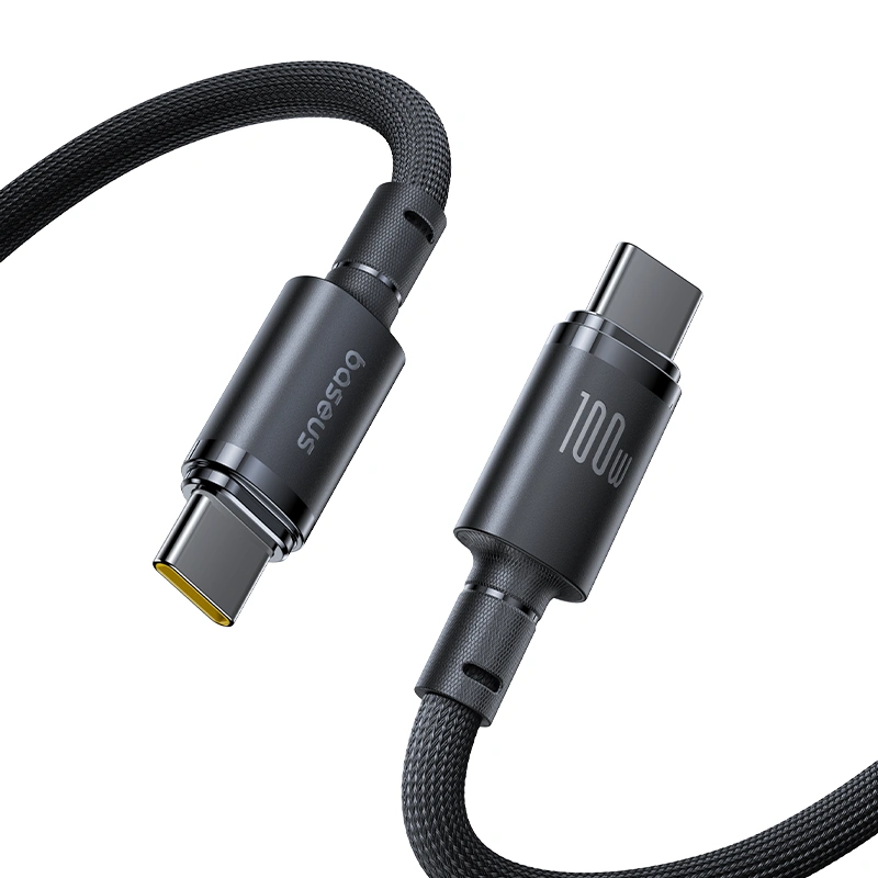 Baseus-1-Meter-100W-Type-C-to-Type-C-New-Braided-Fast-Charging-Cable-Cosmic-Black-E0426W00-1-Year-Warranty-BC-3
